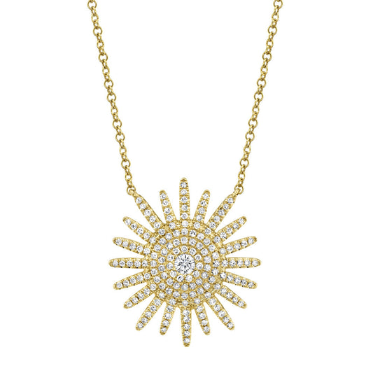 0.43CT DIAMOND STARBURST NECKLACE