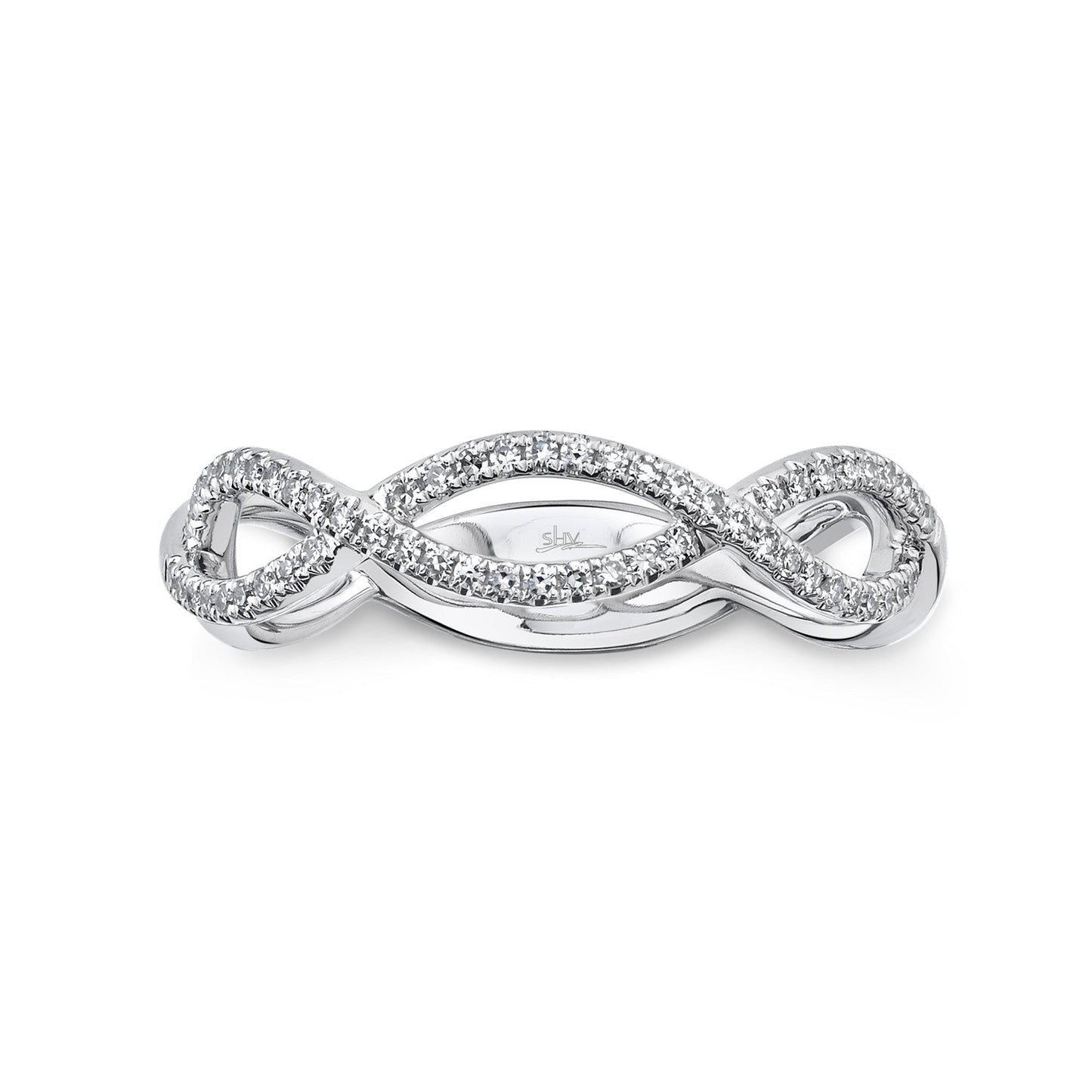0.19CT 14K W/G DIAMOND INFINITY RING