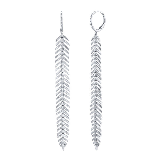 1.43CT 14K W/G DIAMOND FEATHER EARRING