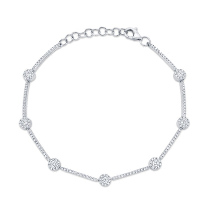 0.88CT 14K W/G DIAMOND BRACELET