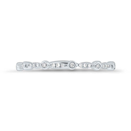 0.06CT 14K W/G DIAMOND LADY'S BAND SZ 6