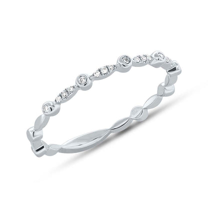0.06CT 14K W/G DIAMOND LADY'S BAND SZ 6