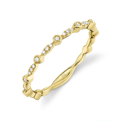 0.06CT 14K Y/G DIAMOND LADY'S BAND SZ 6