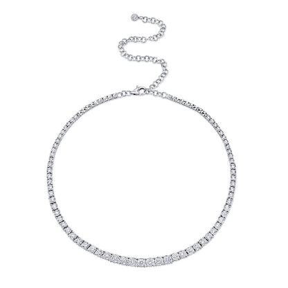 4.39CT 14K W/G DIAMOND TENNIS NECKLACE