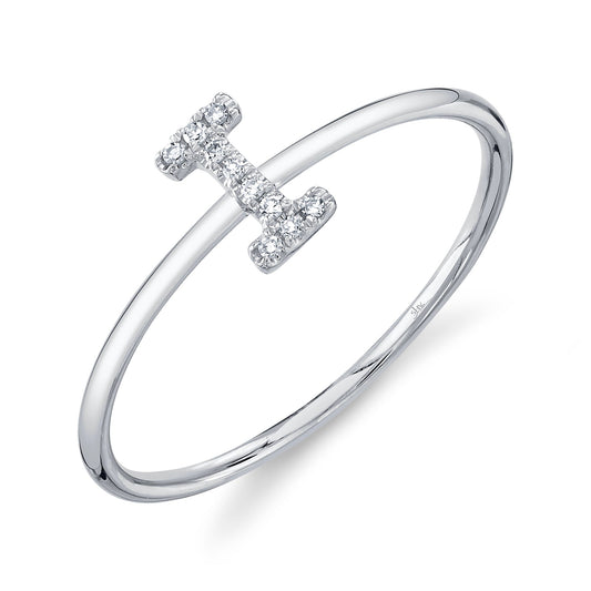 0.03CT 14K W/G DIAMOND LADY'S RING - INITIAL I