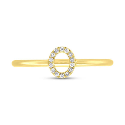 0.04CT 14K Y/G DIAMOND LADY'S RING - INITIAL O