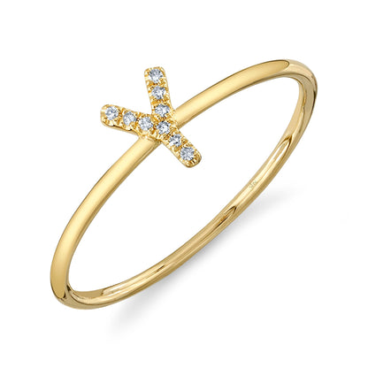 0.03CT 14K Y/G DIAMOND LADY'S RING - INITIAL Y