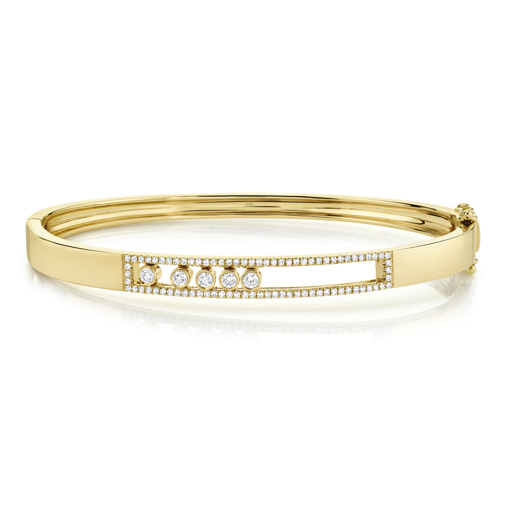 0.42CT 14K Y/G DIAMOND BEZEL SLIDER BANGLE