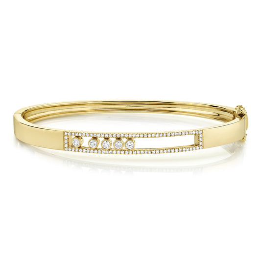 0.42CT 14K Y/G DIAMOND BEZEL SLIDER BANGLE
