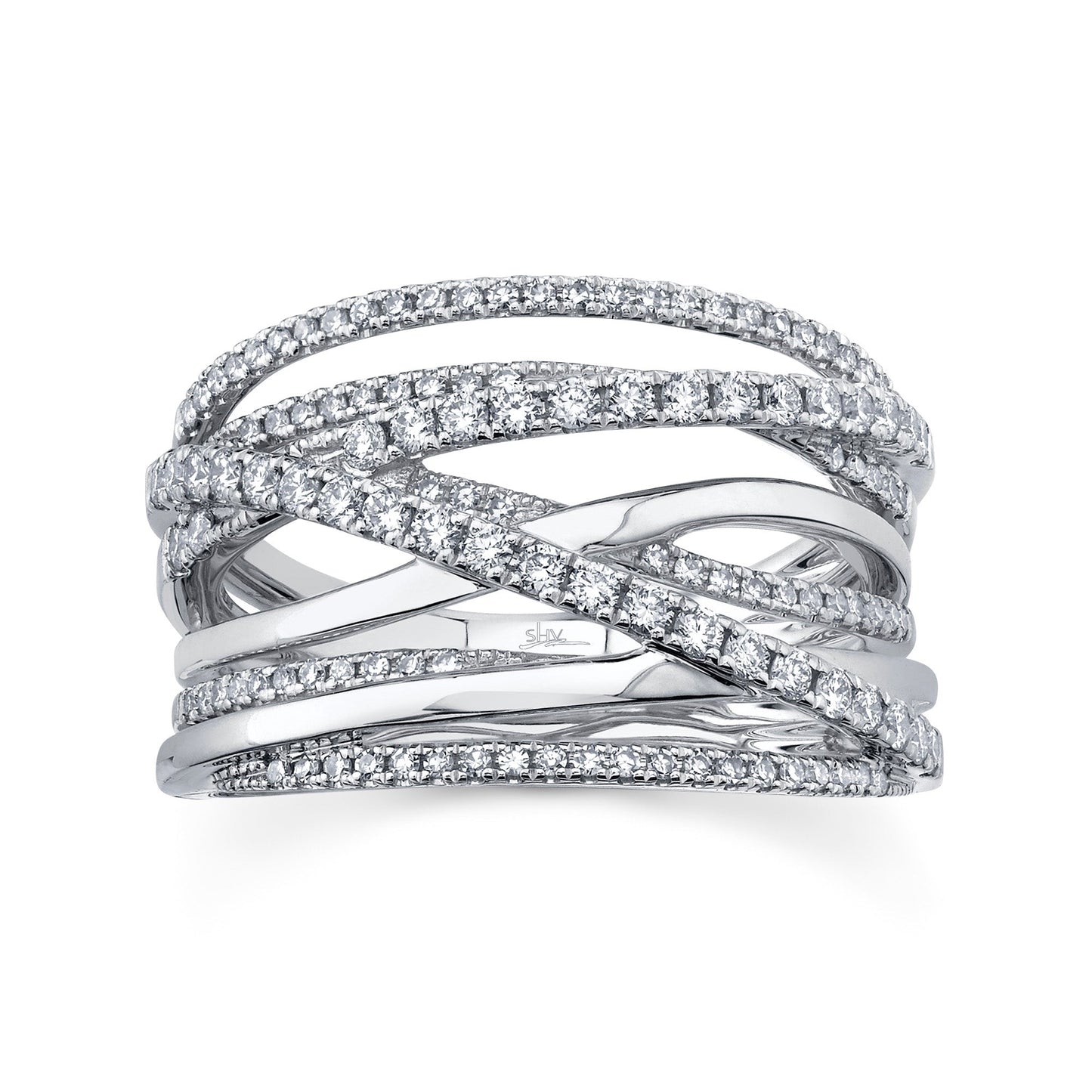 0.62CT 14K W/G DIAMOND BRIDGE RING