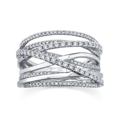 0.62CT 14K W/G DIAMOND BRIDGE RING