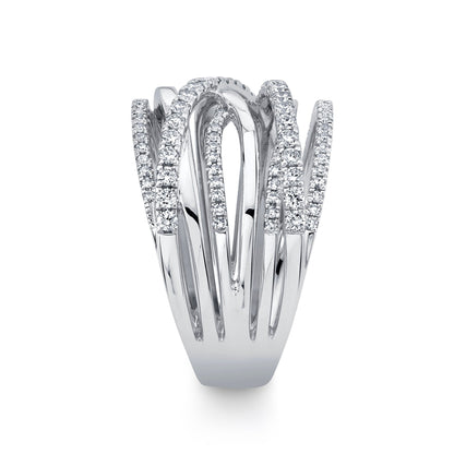 0.62CT 14K W/G DIAMOND BRIDGE RING
