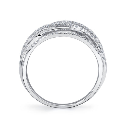 0.62CT 14K W/G DIAMOND BRIDGE RING