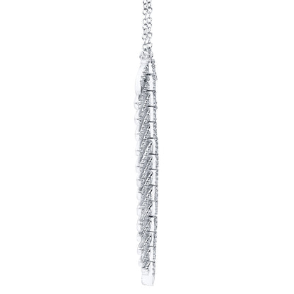 0.29CT DIAMOND 'Phoenix' FEATHER Pendant NECKLACE