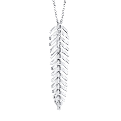 0.29CT DIAMOND 'Phoenix' FEATHER Pendant NECKLACE