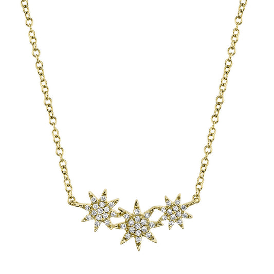 0.09CT 14K Y/G DIAMOND STAR NECKLACE