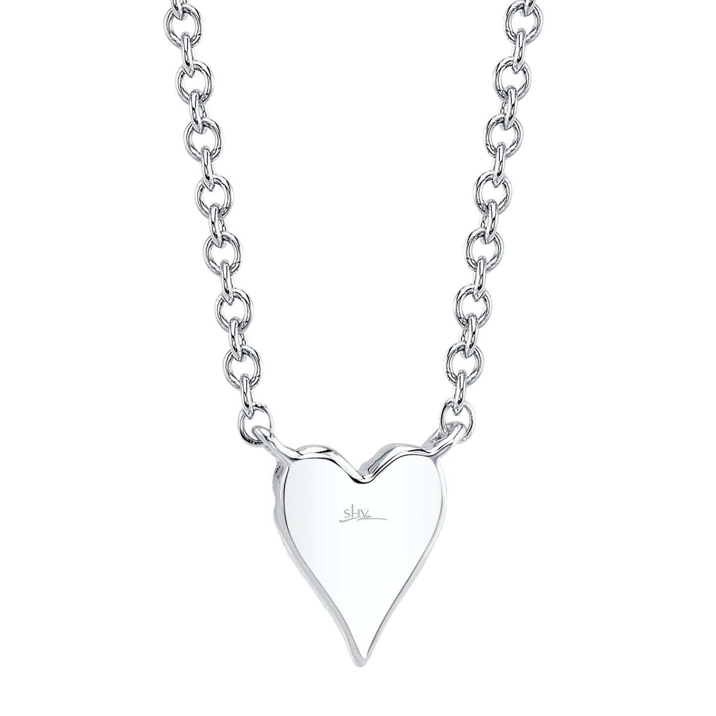 0.05CT 14K W/G DIAMOND PAVE HEART NECKLACE