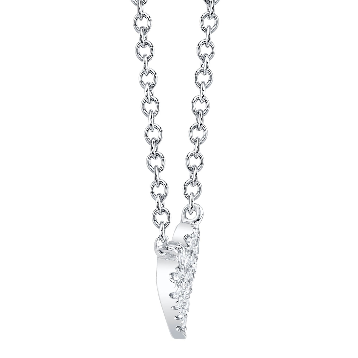 0.05CT 14K W/G DIAMOND PAVE HEART NECKLACE