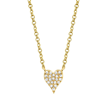 Amor 0.05Ct Diamond Pave Heart Pendant Necklace - Mini