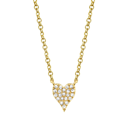 Amor 0.05Ct Diamond Pave Heart Pendant Necklace - Mini