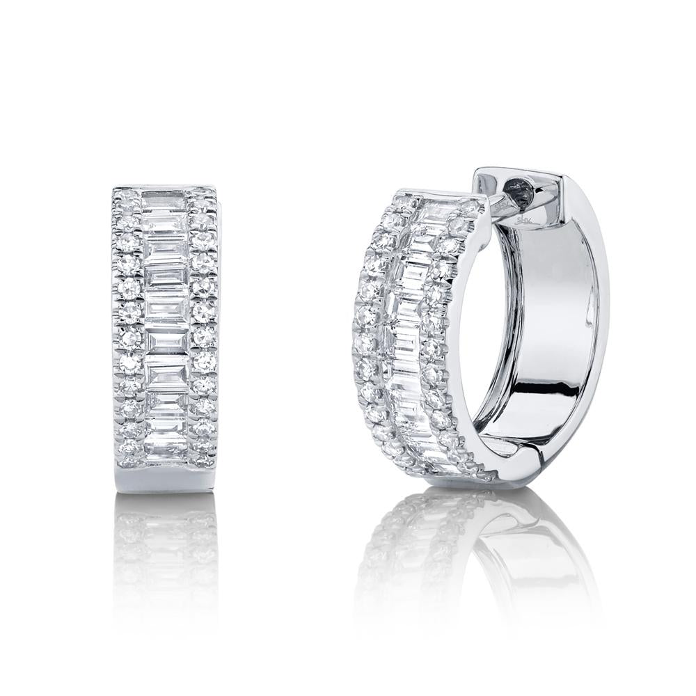 0.49CT DIAMOND BAGUETTE HUGGIE EARRING