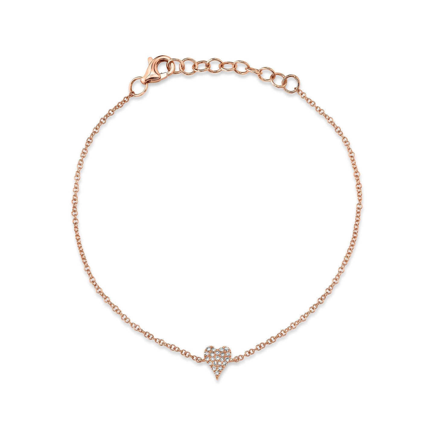 0.05CT 14K R/G DIAMOND PAVE HEART BRACELET