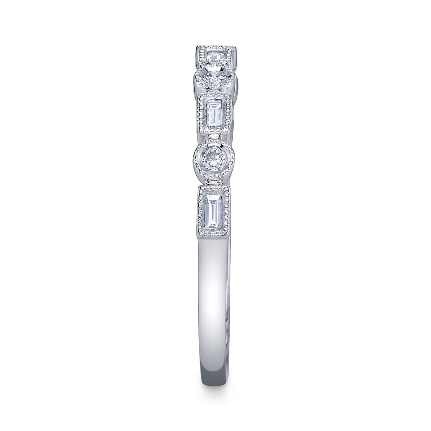 0.14CT 14K W/G DIAMOND BAGUETTE BAND