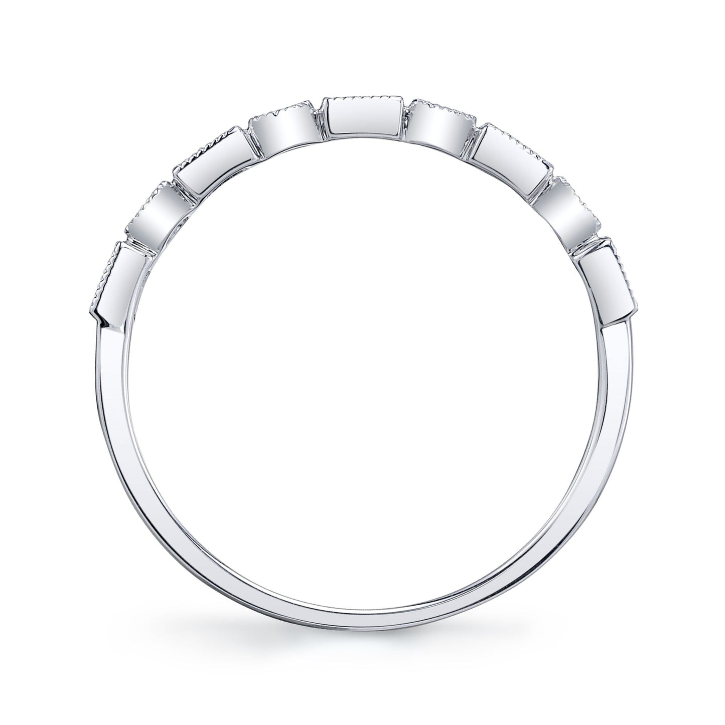 0.14CT 14K W/G DIAMOND BAGUETTE BAND