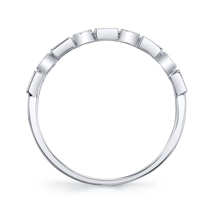 0.14CT 14K W/G DIAMOND BAGUETTE BAND