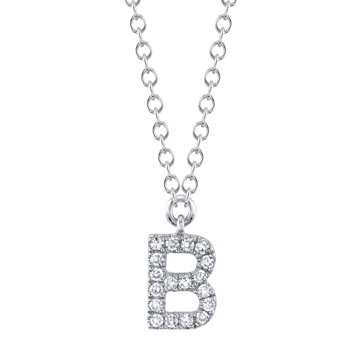 0.06CT DIAMOND NECKLACE - INITIAL B