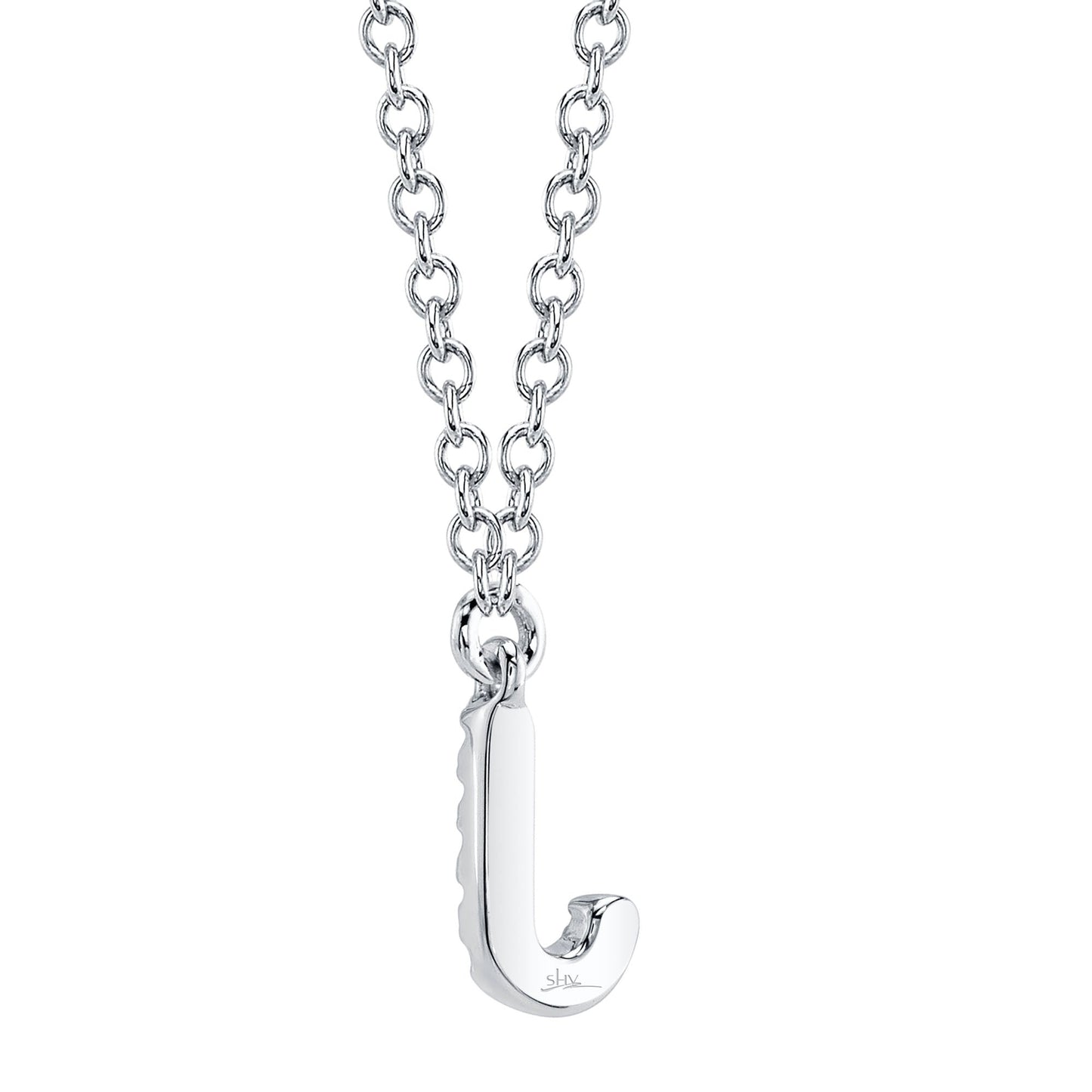 0.03CT 14K W/G DIAMOND NECKLACE - INITIAL J
