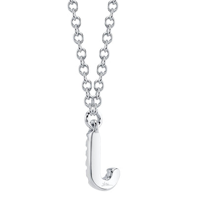 0.03CT 14K W/G DIAMOND NECKLACE - INITIAL J
