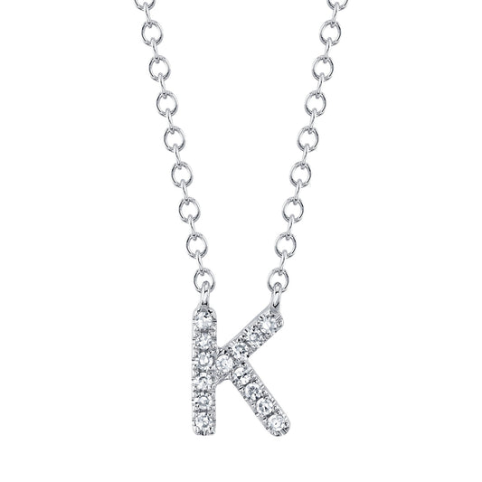 0.05CT 14K W/G DIAMOND NECKLACE - INITIAL K