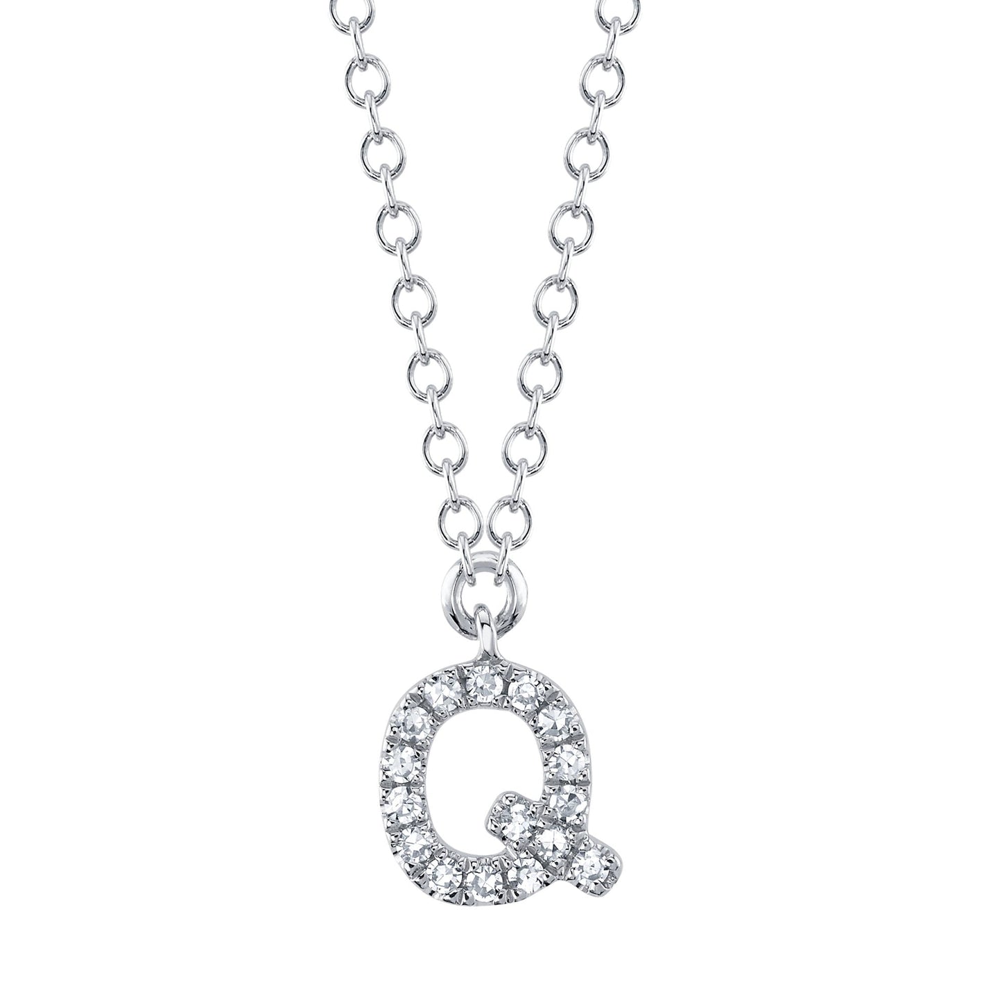 0.05CT 14K W/G DIAMOND NECKLACE - INITIAL Q
