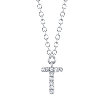 0.03CT DIAMOND NECKLACE - INITIAL T