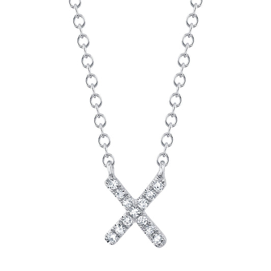 0.04CT DIAMOND NECKLACE - INITIAL X