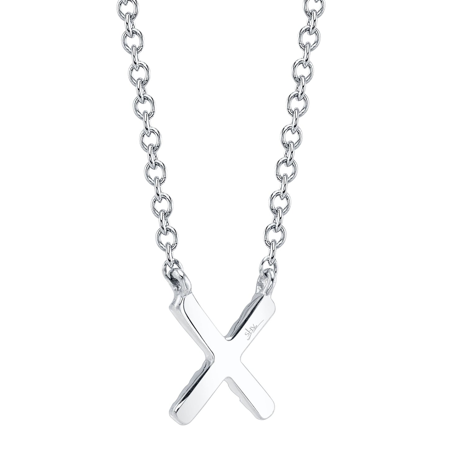 0.04CT 14K W/G DIAMOND NECKLACE - INITIAL X