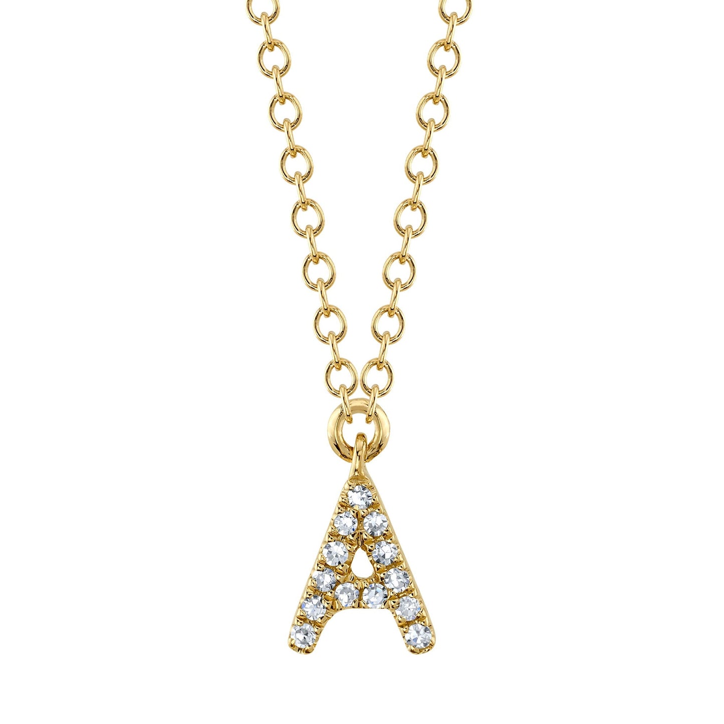 0.04CT 14K Y/G DIAMOND NECKLACE - INITIAL A