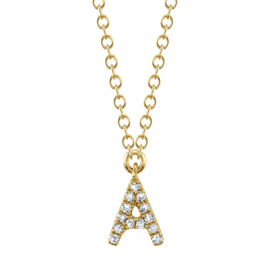 0.04CT 14K Y/G DIAMOND NECKLACE - INITIAL A