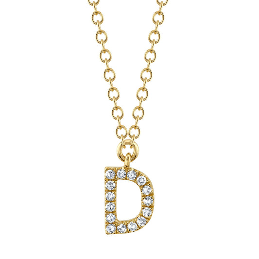 0.05CT 14K Y/G DIAMOND NECKLACE - INITIAL D