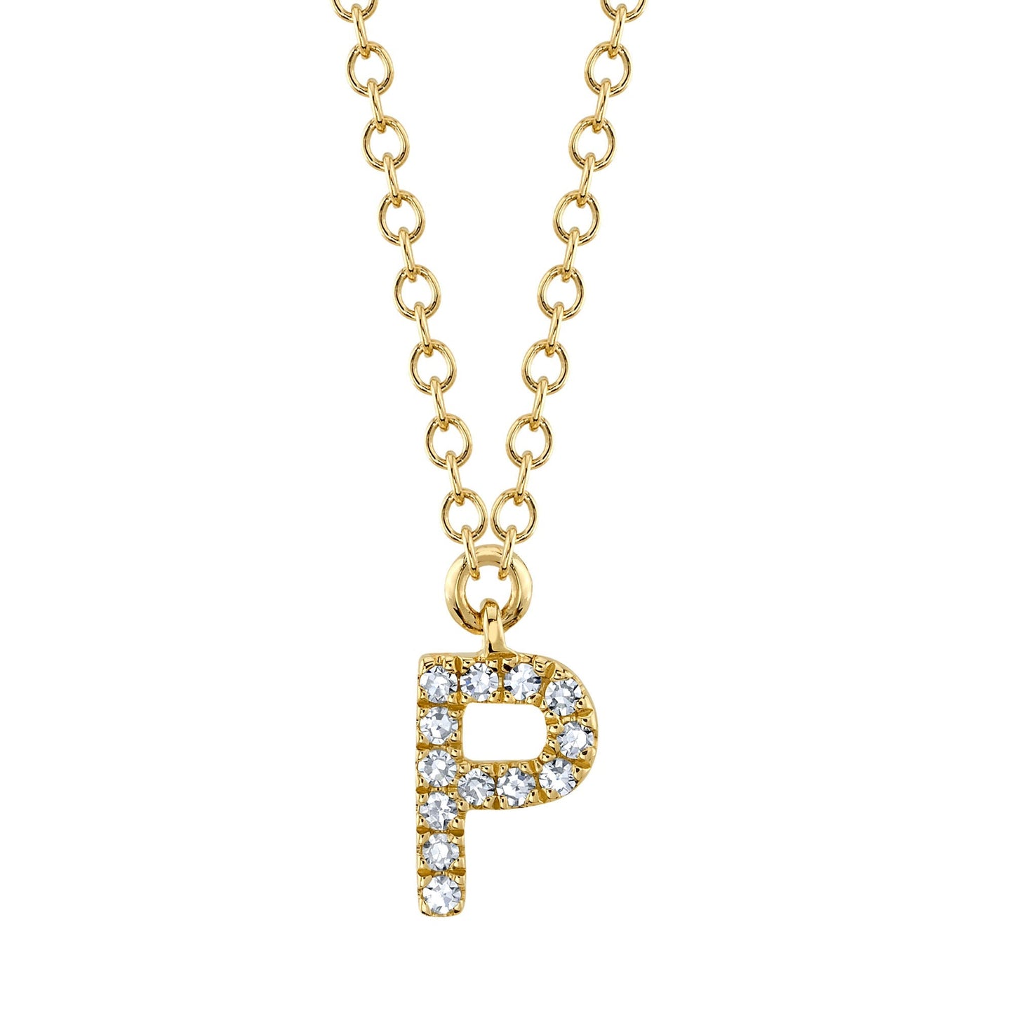 0.04CT 14K Y/G DIAMOND NECKLACE - INITIAL P