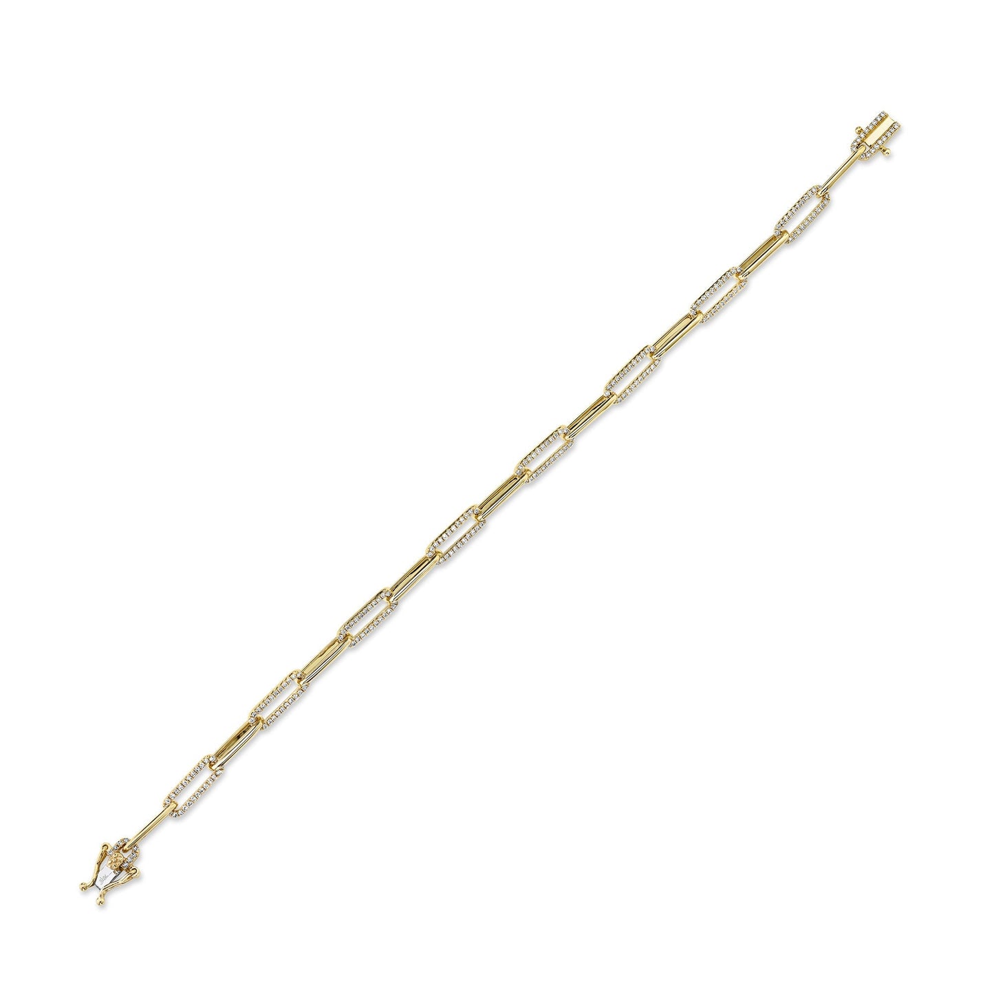 0.74CT 14K Y/G DIAMOND PAPER CLIP LINK BRACELET