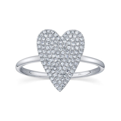 0.26CT 14K W/G DIAMOND PAVE HEART LADY'S RING
