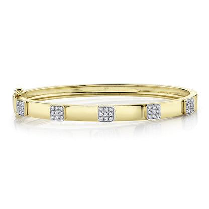 0.43CT 14K Y/G DIAMOND PAVE BANGLE