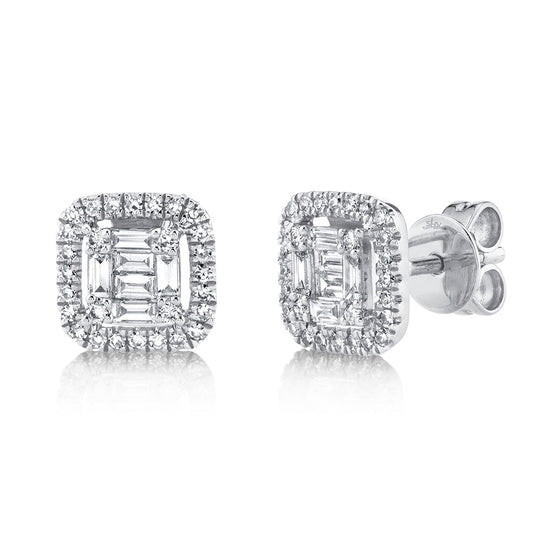 0.43CT 14K W/G DIAMOND BAGUETTE STUD EARRING