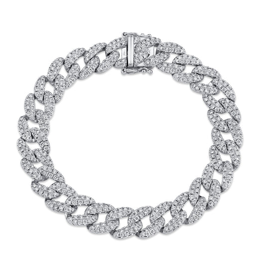 4.36CT 14K W/G DIAMOND PAVE LINK BRACELET