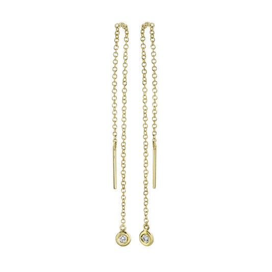 0.04CT DIAMOND THREADER EARRING