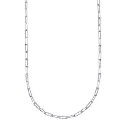 1.36CT 14K W/G DIAMOND PAPER CLIP LINK NECKLACE