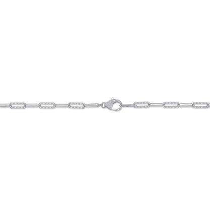 1.36CT 14K W/G DIAMOND PAPER CLIP LINK NECKLACE