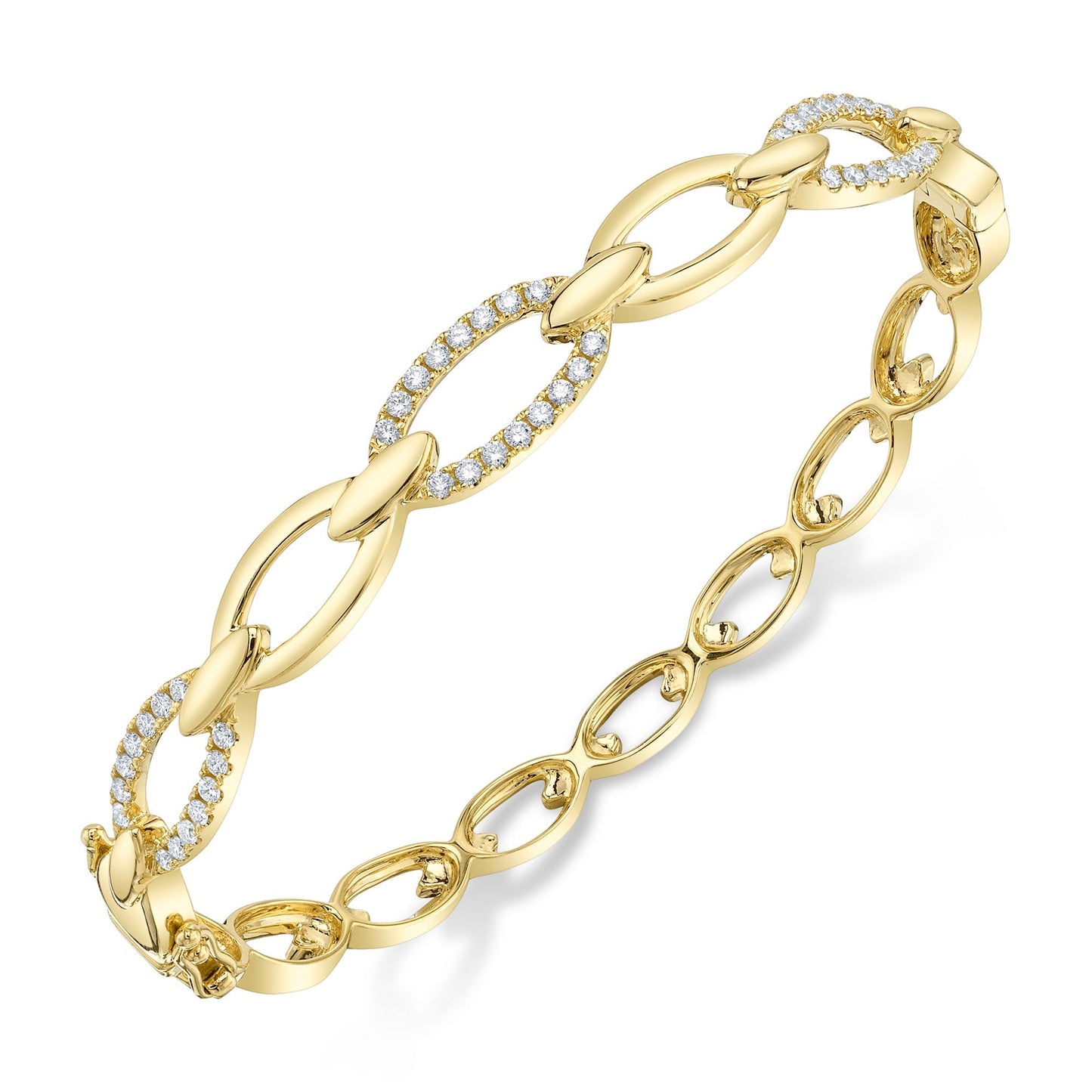 0.54CT 14K Y/G DIAMOND LINK BANGLE